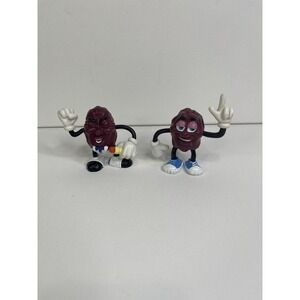 Lot of 2 Vintage California Raisins Figures Figurines Toys PVC 1987 cereal prize